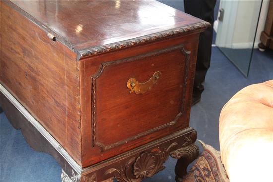 An 18th century Irish style mahogany coffer, W.4ft D.2ft 2in. H.2ft 9in.